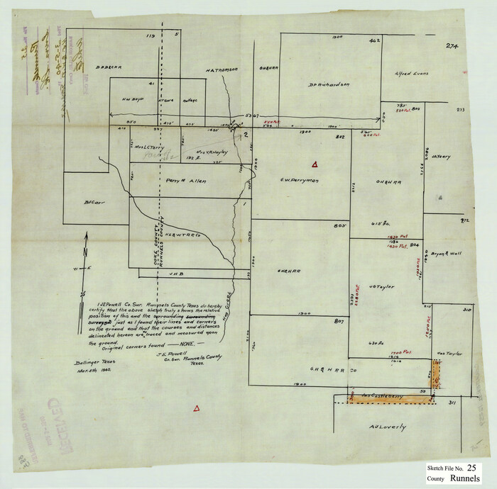 12259, Runnels County Sketch File 25, General Map Collection