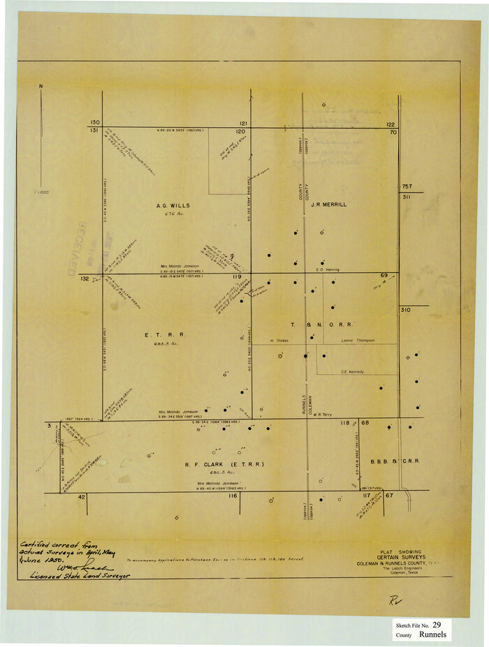 12261, Runnels County Sketch File 29, General Map Collection
