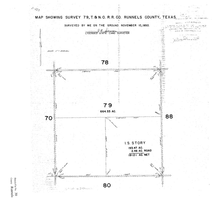 12262, Runnels County Sketch File 30, General Map Collection