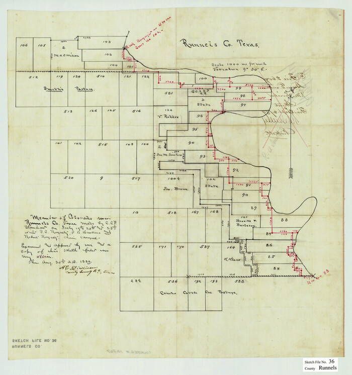12267, Runnels County Sketch File 36, General Map Collection