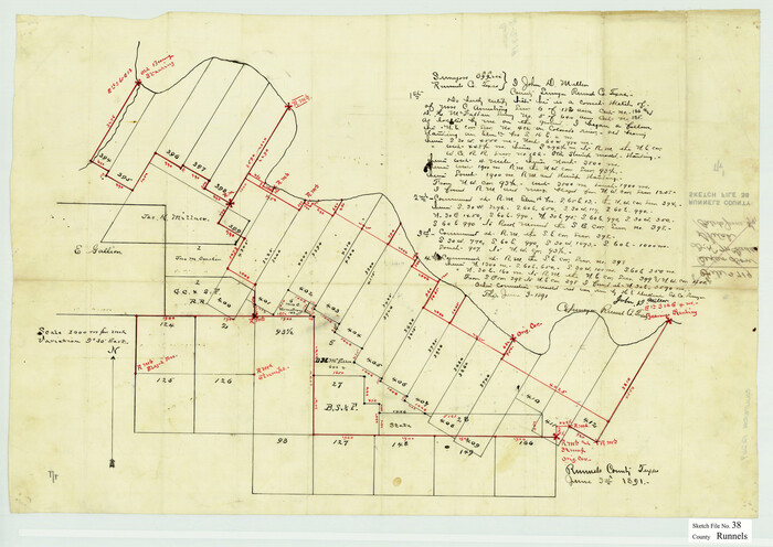 12269, Runnels County Sketch File 38, General Map Collection