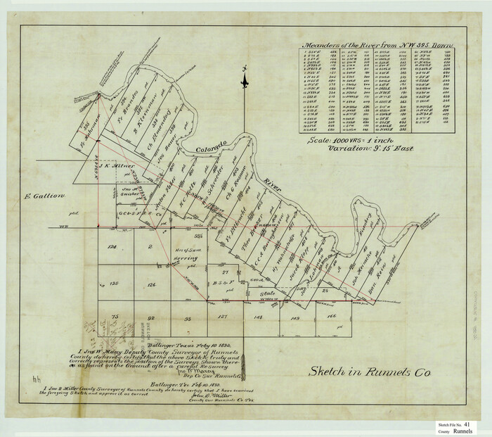12271, Runnels County Sketch File 41, General Map Collection