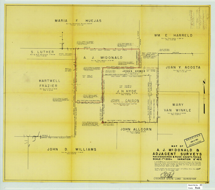 12278, Rusk County Sketch File 43, General Map Collection