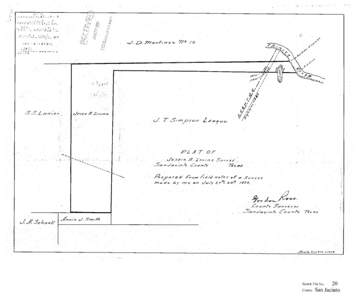 12282, San Jacinto County Sketch File 20, General Map Collection