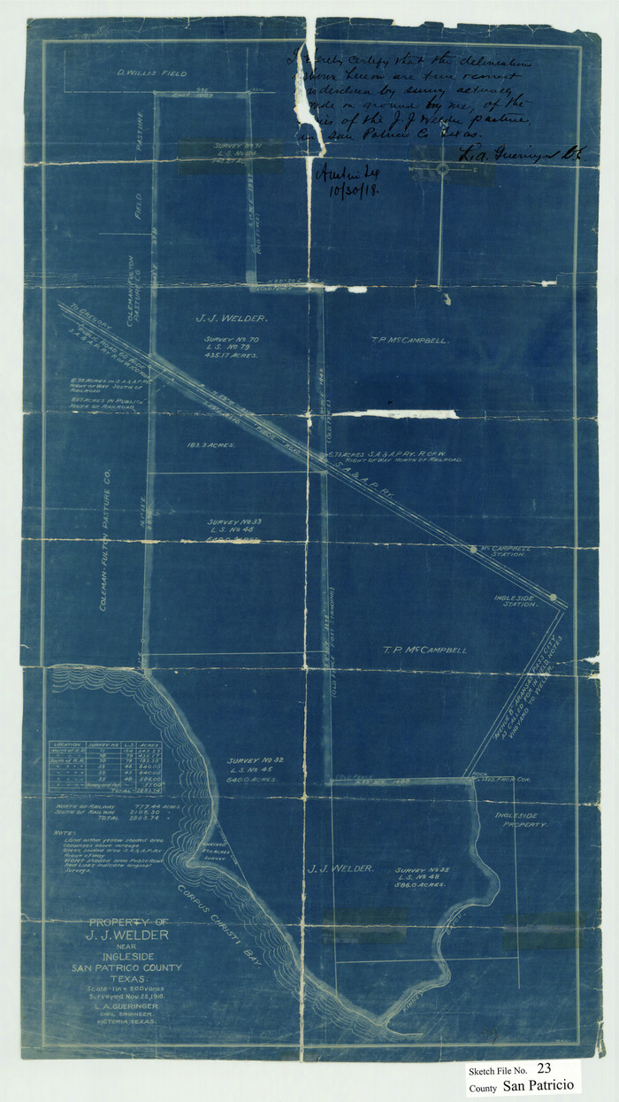 12286, San Patricio County Sketch File 23, General Map Collection