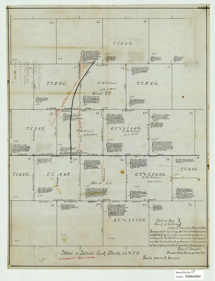 12299, Schleicher County Sketch File 17, General Map Collection