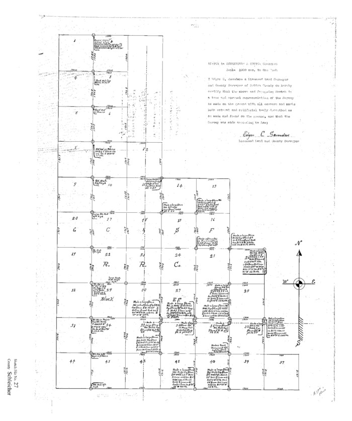 12305, Schleicher County Sketch File 27, General Map Collection