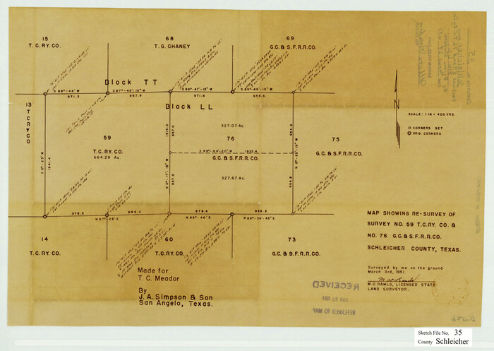 12308, Schleicher County Sketch File 35, General Map Collection