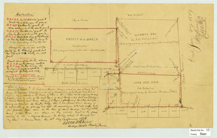 12329, Starr County Sketch File 13, General Map Collection