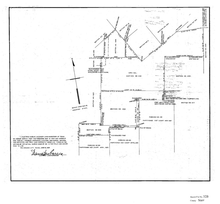 12336, Starr County Sketch File 32B, General Map Collection