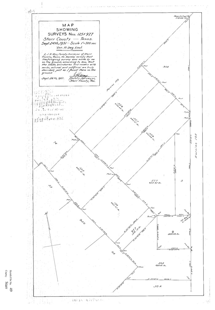 12346, Starr County Sketch File 49, General Map Collection