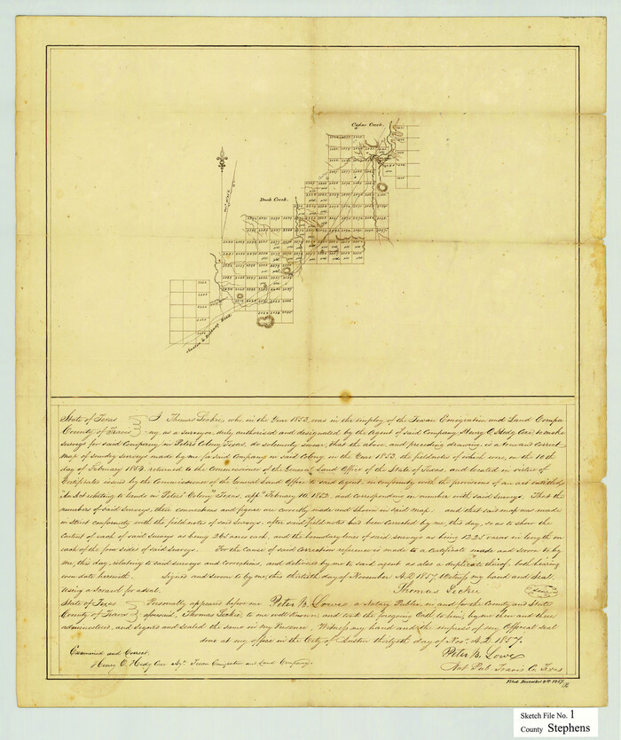 12347, Stephens County Sketch File 1, General Map Collection