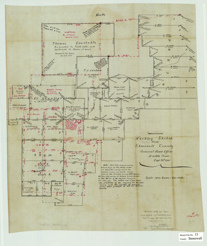 12365, Stonewall County Sketch File 13, General Map Collection