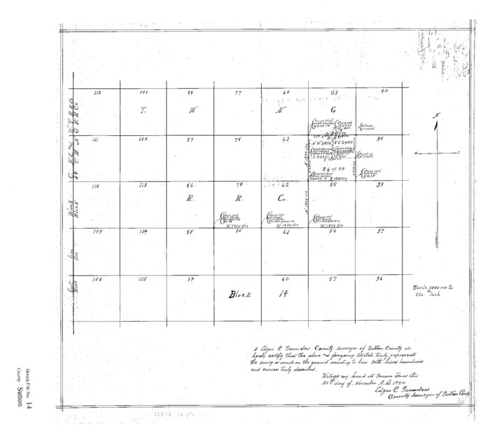 12380, Sutton County Sketch File 14, General Map Collection
