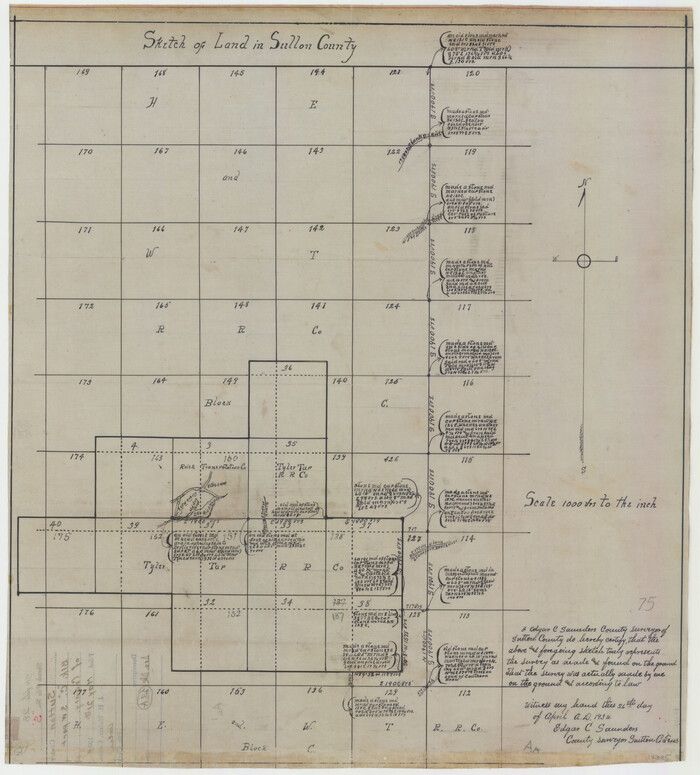 12385, Sutton County Sketch File 28, General Map Collection