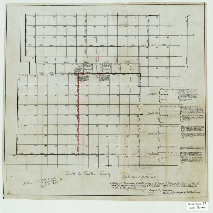 12387, Sutton County Sketch File 37, General Map Collection