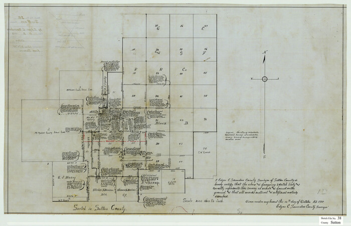 12388, Sutton County Sketch File 38, General Map Collection