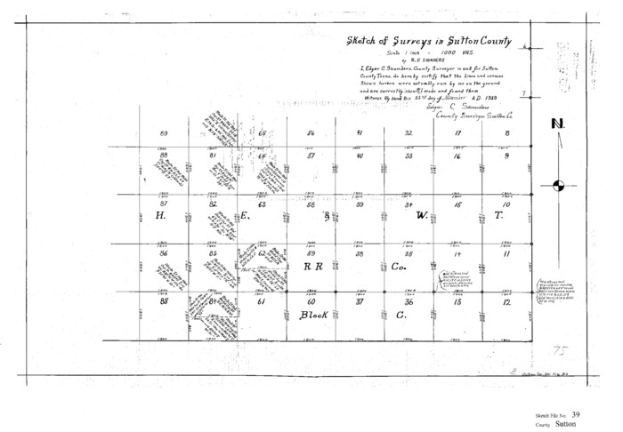 12389, Sutton County Sketch File 39, General Map Collection