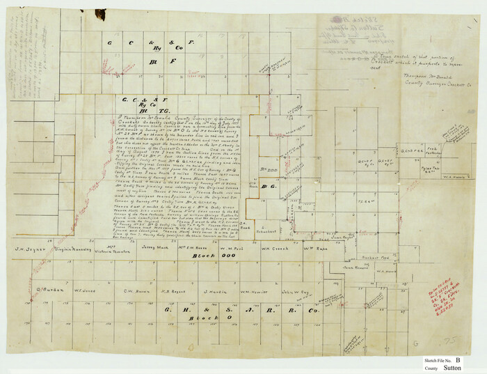 12395, Sutton County Sketch File B, General Map Collection