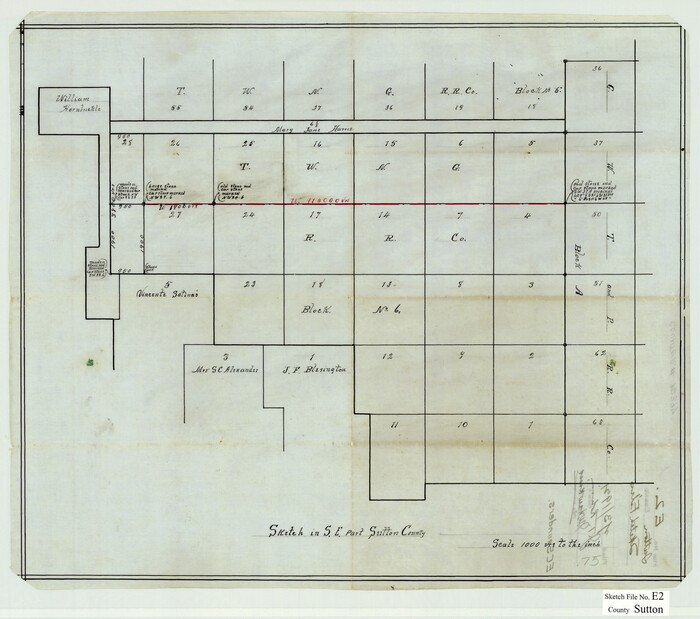 12397, Sutton County Sketch File E2, General Map Collection
