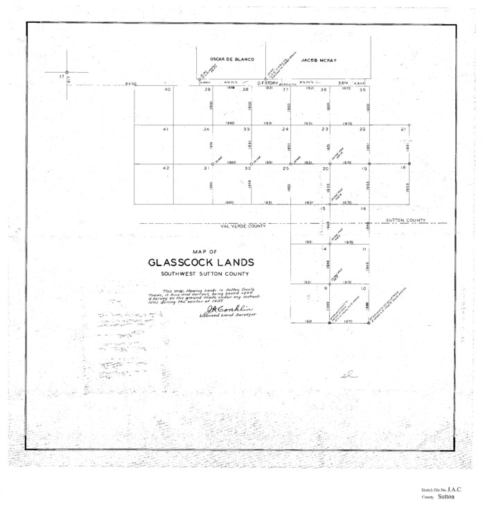 12398, Sutton County Sketch File JAC, General Map Collection