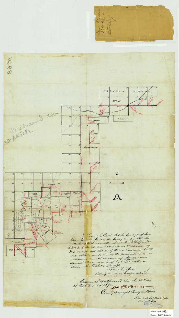 12445, Tom Green County Sketch File 63, General Map Collection