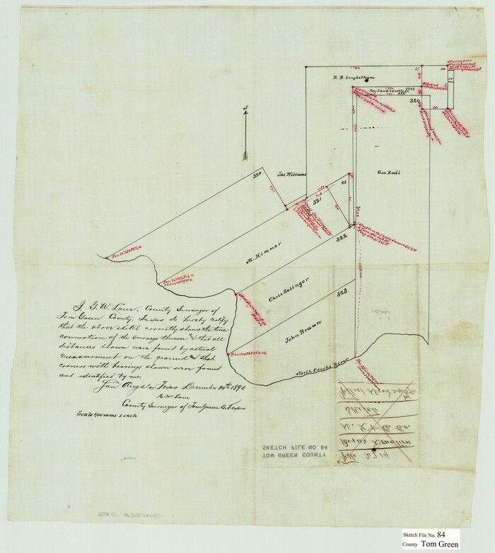 12456, Tom Green County Sketch File 84, General Map Collection