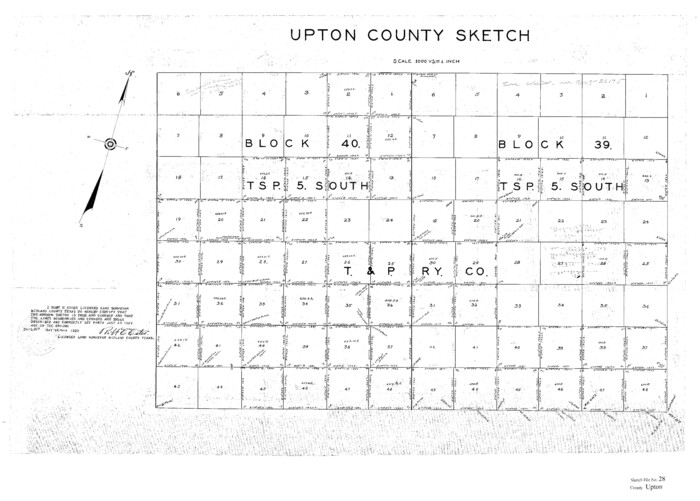 12521, Upton County Sketch File 28, General Map Collection