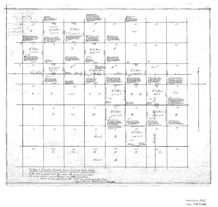 12540, Val Verde County Sketch File AA3, General Map Collection