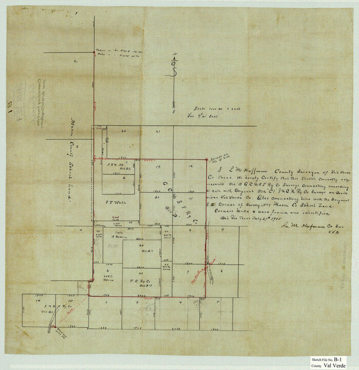 12543, Val Verde County Sketch File B1, General Map Collection