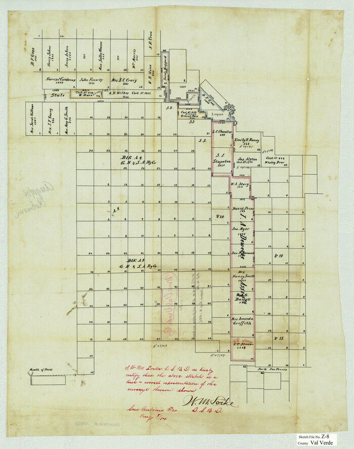 12553, Val Verde County Sketch File Z8, General Map Collection