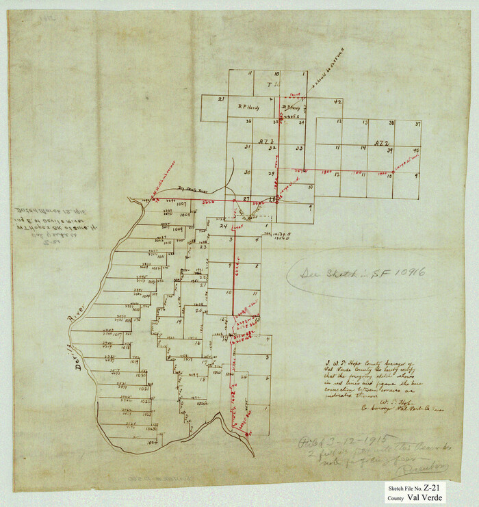 12560, Val Verde County Sketch File Z21, General Map Collection