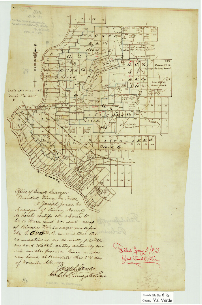 12563, Val Verde County Sketch File 6 1/2, General Map Collection