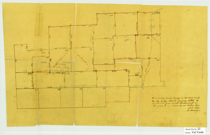 12571, Val Verde County Sketch File 22, General Map Collection