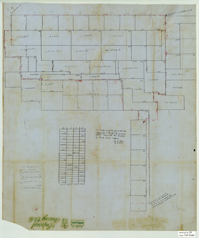 12573, Val Verde County Sketch File 28, General Map Collection