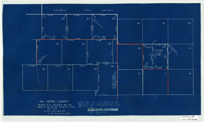 12582, Val Verde County Sketch File 40, General Map Collection
