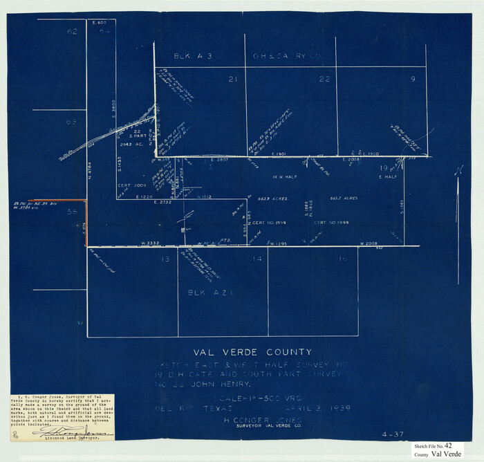12584, Val Verde County Sketch File 42, General Map Collection