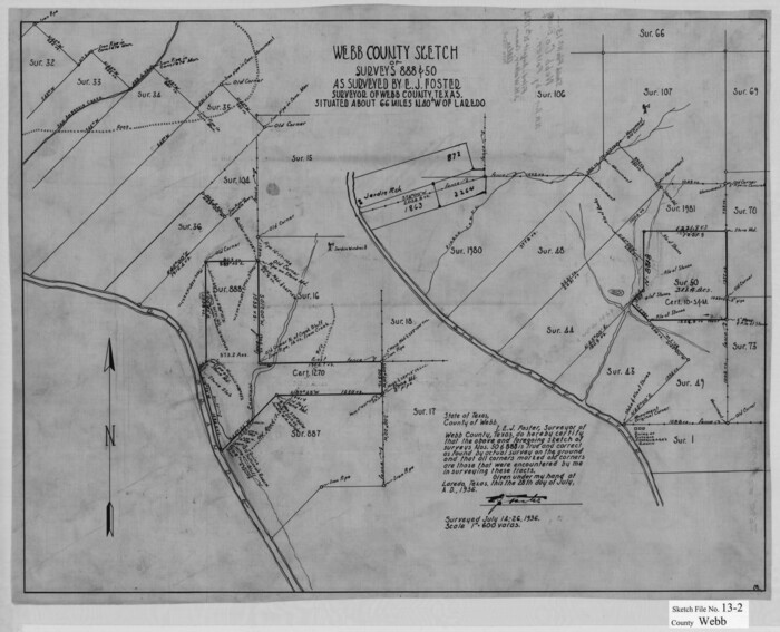 12632, Webb County Sketch File 13-2, General Map Collection