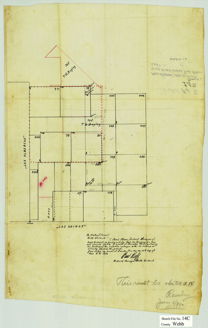 12633, Webb County Sketch File 14c, General Map Collection