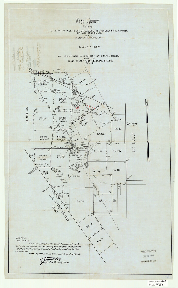 12640, Webb County Sketch File 44a, General Map Collection