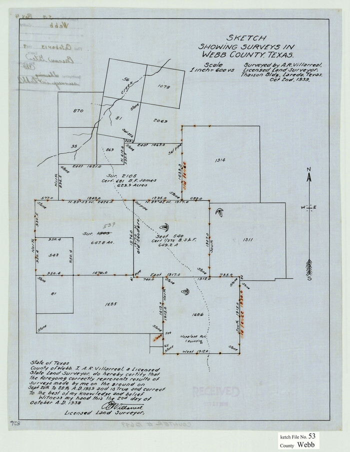 12649, Webb County Sketch File 53, General Map Collection