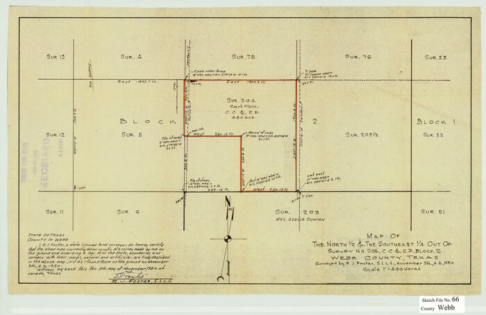 12655, Webb County Sketch File 66, General Map Collection
