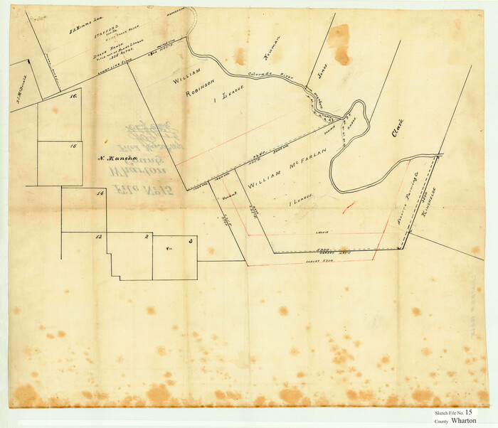 12665, Wharton County Sketch File 15, General Map Collection