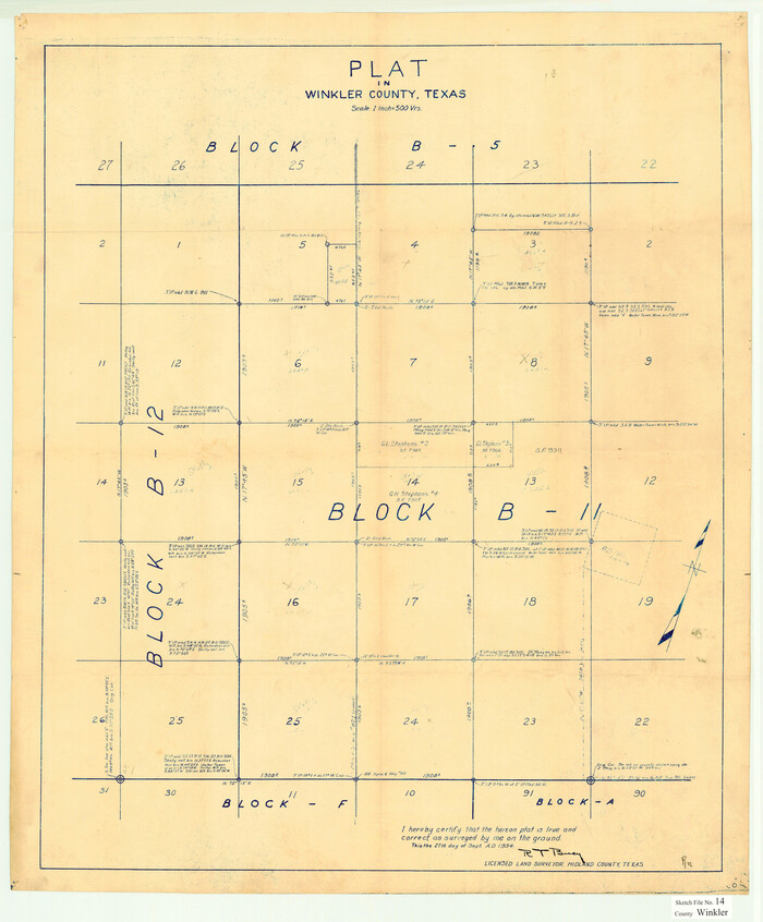 12698, Winkler County Sketch File 14, General Map Collection