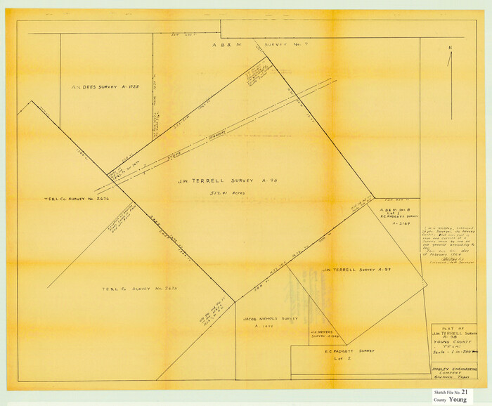 12715, Young County Sketch File 21, General Map Collection