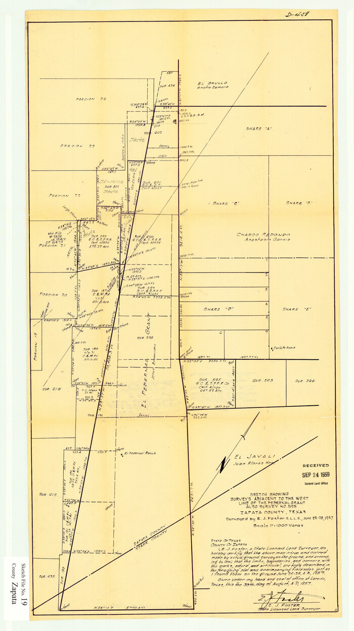 12724, Zapata County Sketch File 19, General Map Collection