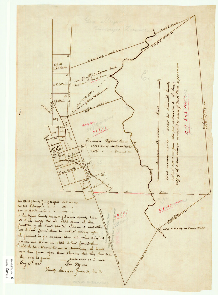 12730, Zavala County Sketch File 16, General Map Collection