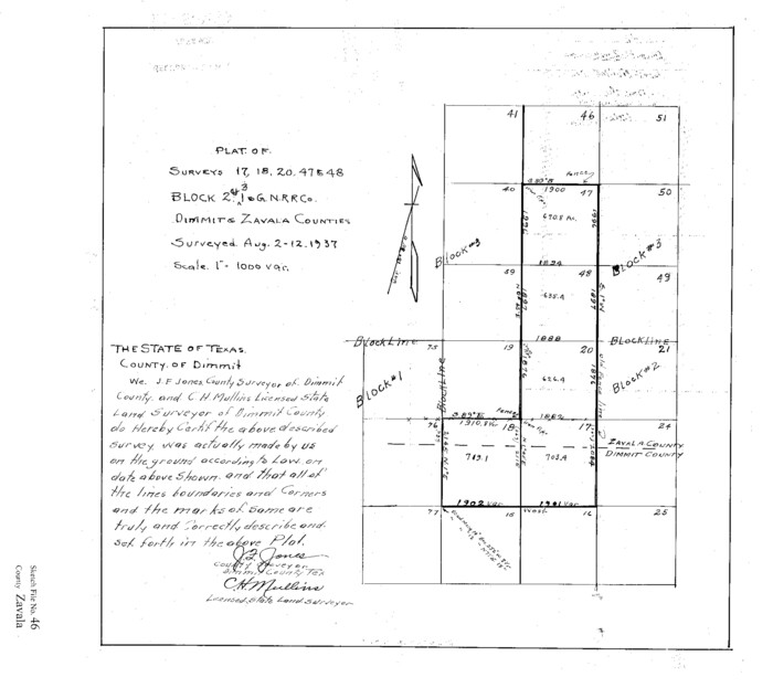 12734, Zavala County Sketch File 46, General Map Collection