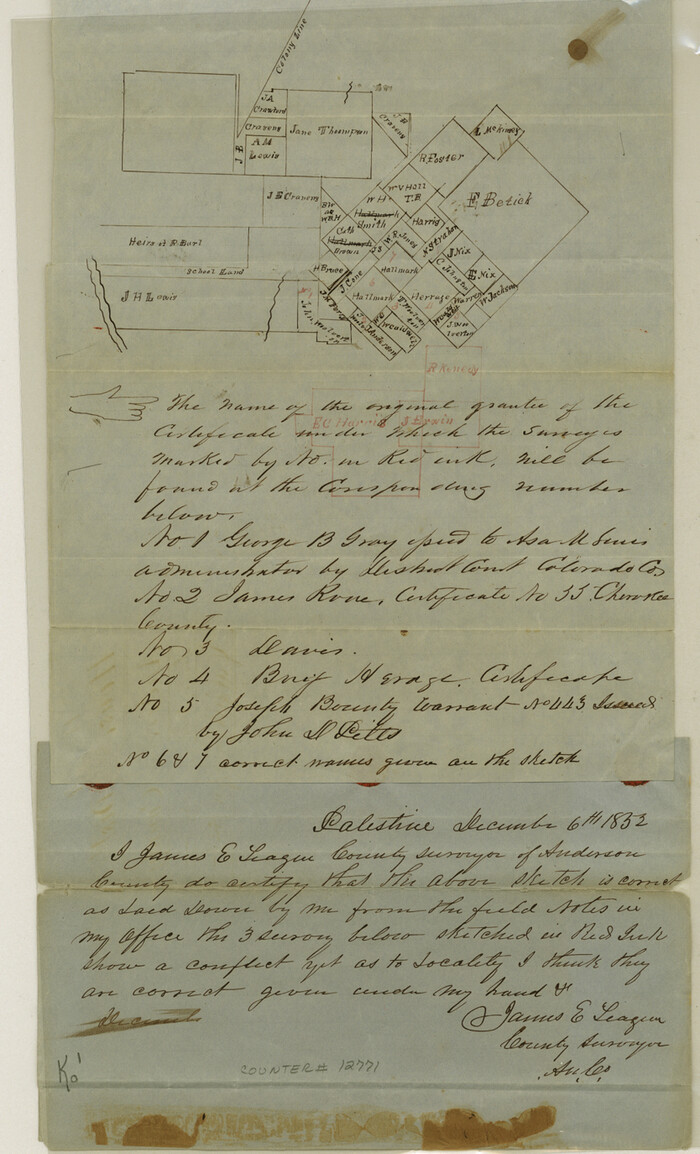 12771, Anderson County Sketch File 12, General Map Collection