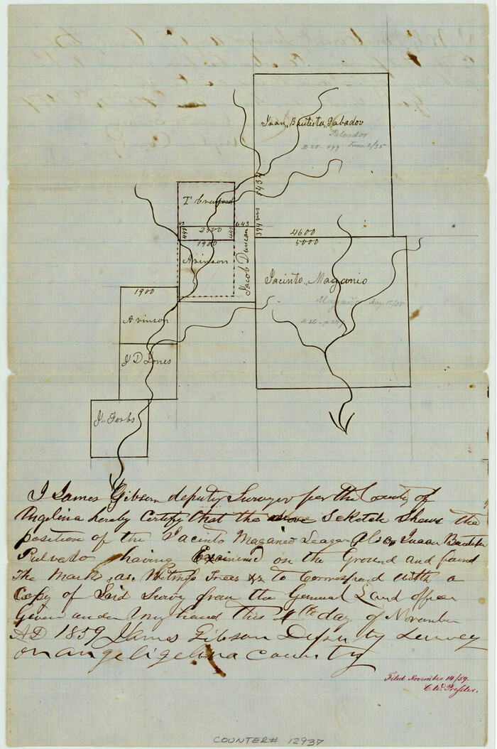 12937, Angelina County Sketch File 11, General Map Collection